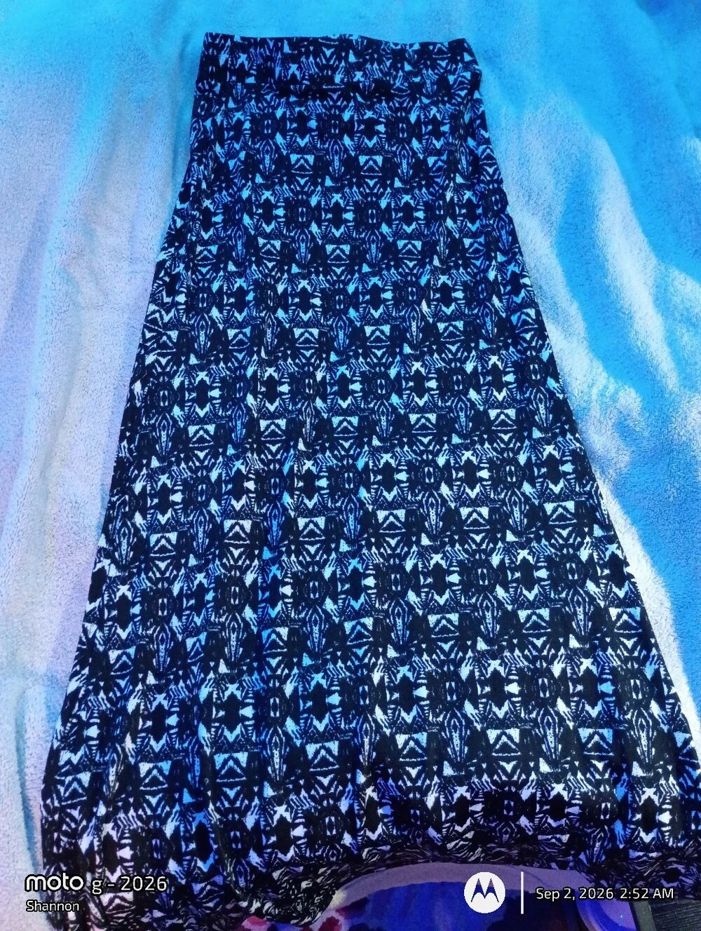 Black & White Patterned Women's Maxi Skirt